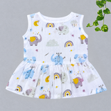 Muslin Back Button Frock - Little Elephants