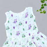 Muslin Back Button Frock - Little Owl