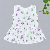 Muslin Back Button Frock - Little Owl