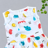 Muslin Back Button Frock - Mini Shapes