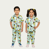 Pastel Mickey Kids Night Suit - Half Sleeve Shirt and Full Pant