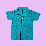 Penguin Kitty Print Kids Night Suit - Half Sleeve Shirt and Full Pant