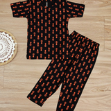 Pineapple Print Kids Coords (Unisex) - Half Sleeve T-Shirt and Full Pant