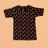Pineapple Print Kids Coords (Unisex) - Half Sleeve T-Shirt and Full Pant