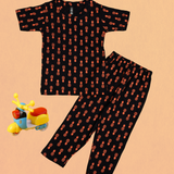Pineapple Print Kids Coords (Unisex) - Half Sleeve T-Shirt and Full Pant