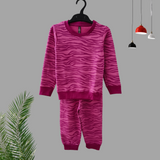 Pink Zebra Print Kids Sweatshirt and Joggers Set (Unisex)