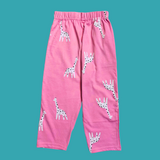 Pink Zebra Print Half Sleeve Kids Coords (Unisex)