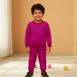 Pink Zebra Print Kids Sweatshirt and Joggers Set (Unisex)