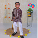 Plum Blossom Boys Ethnic Kurta Pyjama Set