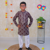 Plum Blossom Boys Ethnic Kurta Pyjama Set