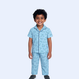 Puppies Print Kids Night Suit - Half Sleeve Shirt and Full Pant