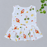 Muslin Back Button Frock - Rabbit Ride