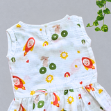 Muslin Back Button Frock - Rabbit Ride