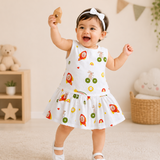 Muslin Back Button Frock - Rabbit Ride