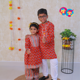 Red Royal Boys Ethnic Kurta Pyjama Set