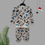 Grey Sonic Hedhog Print Kids Sweatshirt and Joggers Set (Unisex)