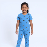 Blue Tractors Print Kids Coords (Unisex) - Half Sleeve T-Shirt and Full Pant