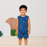 Trucks Pattern Kids Sleeveless T-Shirt Shorts Set (Unisex)