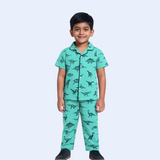 Tyrannosaurus Kids Night Suit - Half Sleeve Shirt and Full Pant