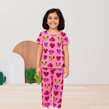 Twin Heart Mickey Kids Coords (Unisex) - Half Sleeve T-Shirt and Full Pant