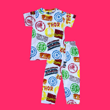 White Avengers Kids Coords Set (Unisex) - Half Sleeve TShirt and Pant