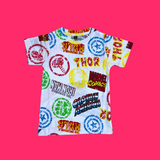 White Avengers Kids Coords Set (Unisex) - Half Sleeve TShirt and Pant