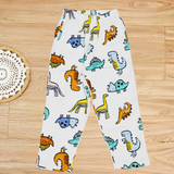 White Dino Kids Coords (Unisex) - Half Sleeve T-Shirt and Full Pant