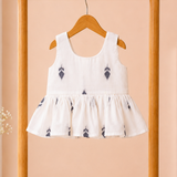 White Peplum Sleeveless Co-ord Set - Full Set Attached Lining