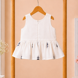 White Peplum Sleeveless Co-ord Set - Full Set Attached Lining