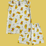 Winnie the Pooh Disney Print Kids Sleeveless T-Shirt Shorts Set (Unisex)