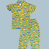 Yellow Minion Kids Night Suit - Half Sleeve Shirt and Full Pant